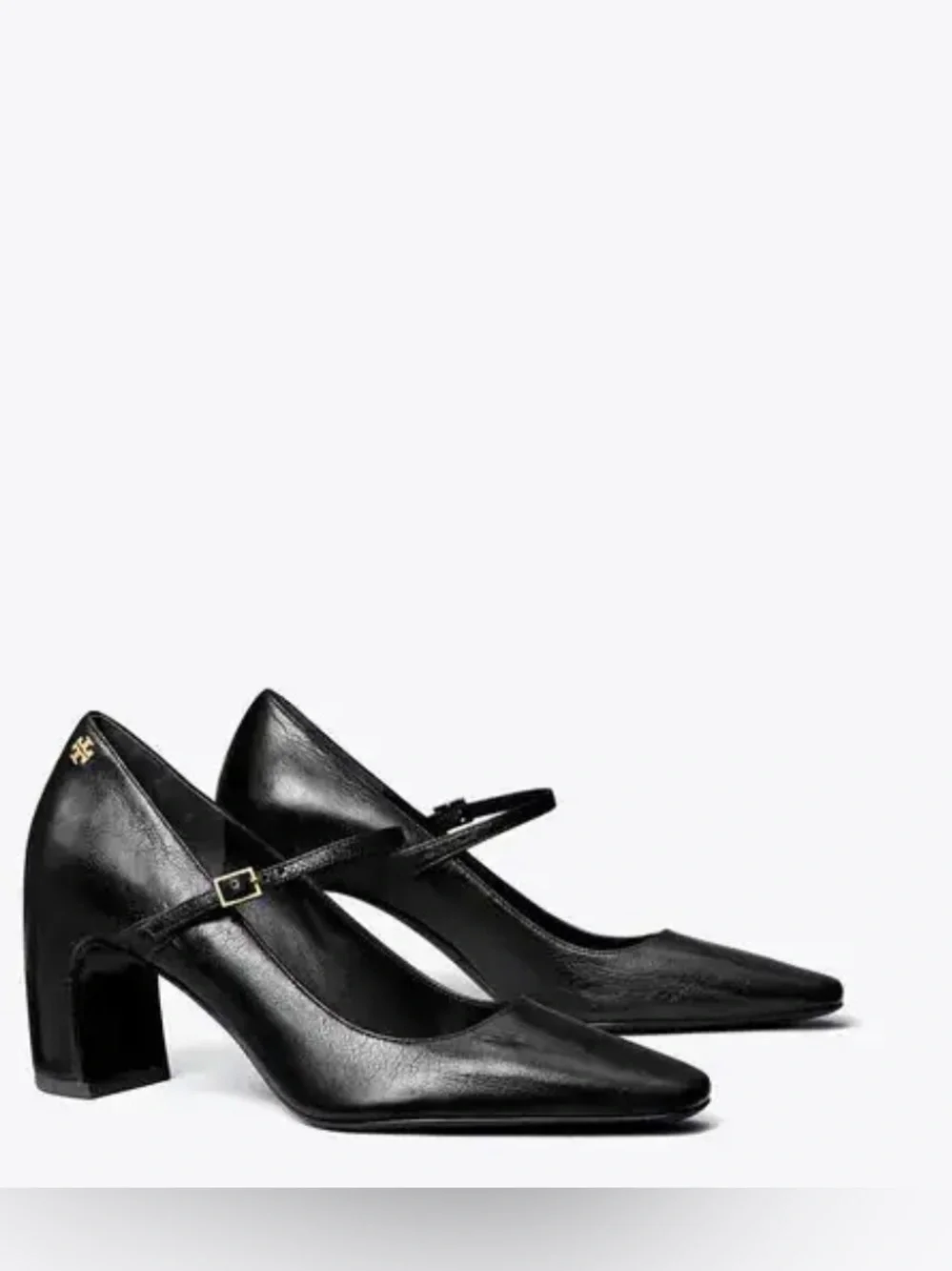 NWT Tory Burch Black Mary Jane Block Banana Heel Pumps